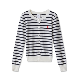 【LILY X 庄晓君】商场同款新款绵羊毛气球刺绣针织开衫女