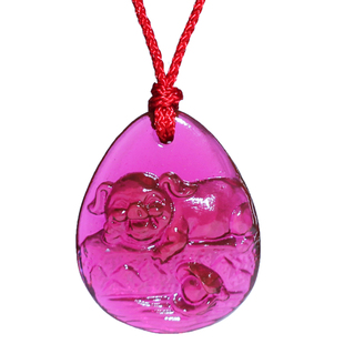 集雅轩宋韶光大师2026马年吉祥物生肖属猪 珠联璧合 琉璃吊坠礼品