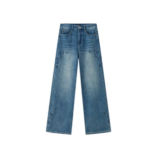 【ICEDUST】hug 2025秋冬新款立体压花牛仔长裤icedust