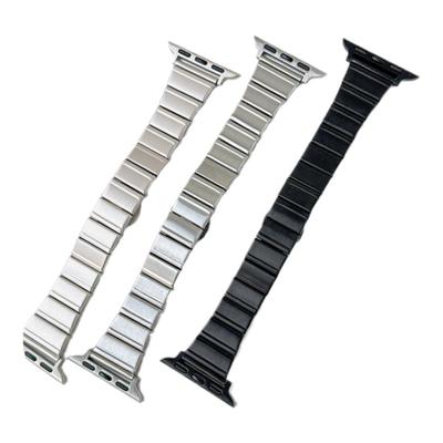 适用iWatch金属竹节蝴蝶扣表带