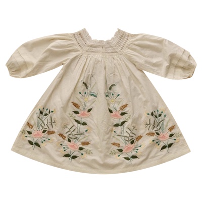 5Z Little现货法国bonjour SS25女宝复古印花连衣裙上衣泳衣套装