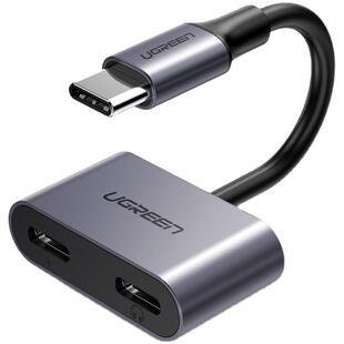 绿联耳机转换器听歌充电二合一typec耳机转接头转换器安卓充电听歌适用ipadpro苹果15华为mate60小米手机平板