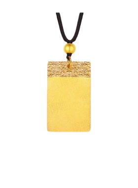 金包银祥云无事牌吊坠古法平安无事方牌实心项链男女同款