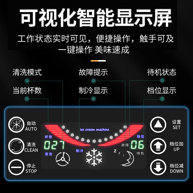 东贝冰激凌机商用台立式奶茶甜品店冰淇淋机小型圣代甜筒软雪糕机