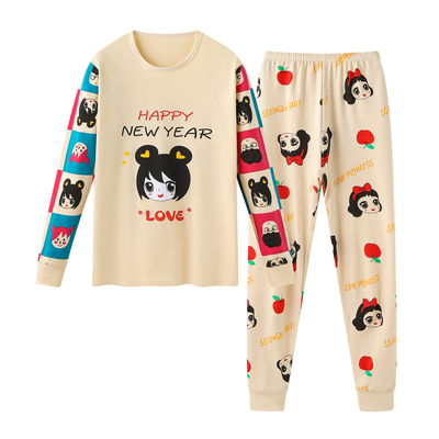 女童纯棉秋衣秋裤薄款内衣套装