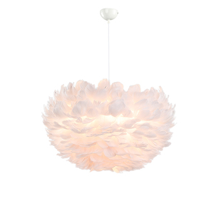 北欧卧室羽毛吊灯可遥控浪漫温馨客厅智能灯公主房装饰吊灯吸顶灯