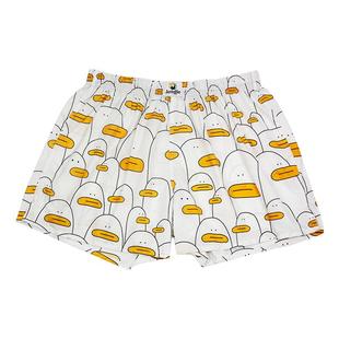 阿罗裤男生内裤纯棉居家短睡裤大裤衩女生卡通涂鸦宽松大码平四角