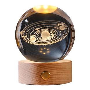 创意发光水晶球摆件治愈系星空桌面装饰品小夜灯新年送人生日礼物