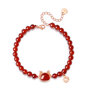 vana心愿龙年本命年生肖龙手链女红绳玛瑙手串情人节礼物送女朋友