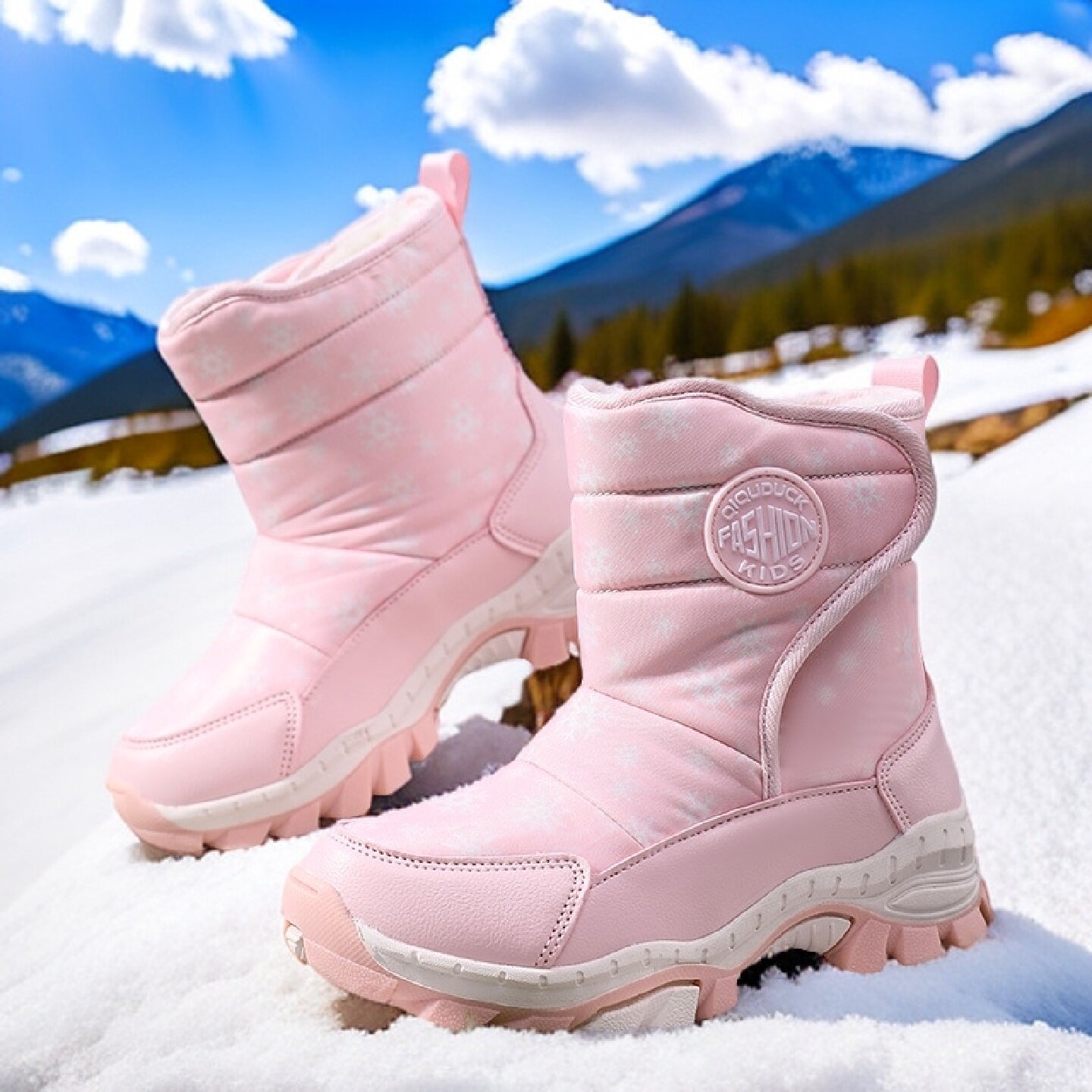 2026新款儿童防水加绒雪地靴