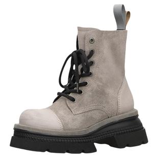 【真皮头层牛皮】星期六马丁靴女2025秋季厚底增高短靴复古工装靴