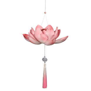 古风汉服拍照道具春节儿童走秀表演放灯行舞蹈发光手提荷花莲花灯