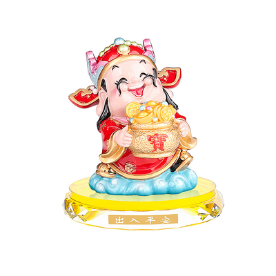 可爱摇头手工彩绘财神爷汽车摆件