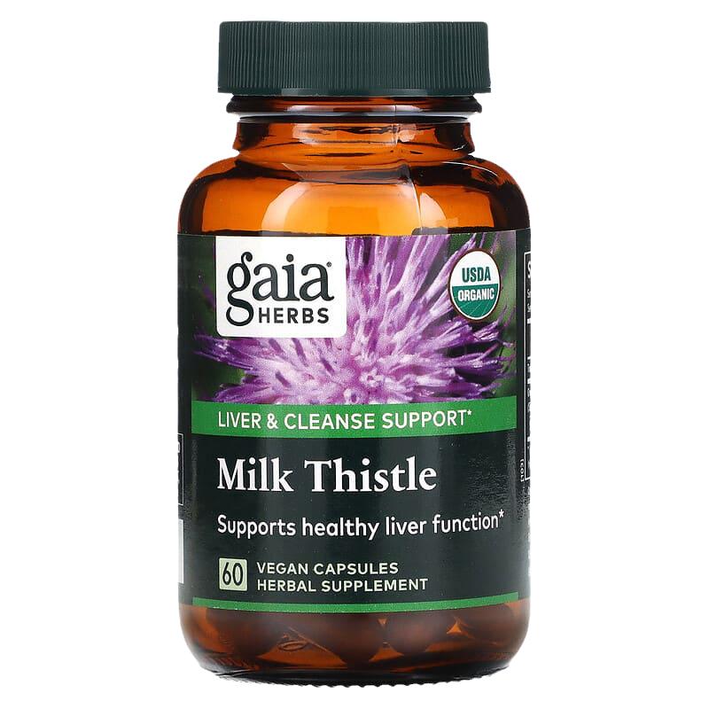 GaiaHerbs有机水飞蓟胶囊肝脏健康清洁支持草本肝功能呵护支持保