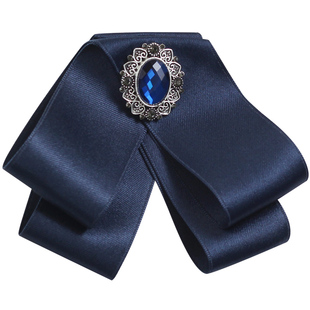 银行领花女职业领结头花套装商务正装空姐蓝色建行邮政衬衫领饰品