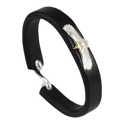 三沐高桥吾郎 菊地健铜头纯银迷你鹰日本枥木鞍革牛皮潮男女手环