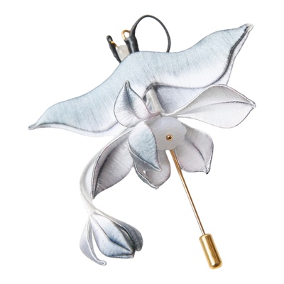 非遗缠花水墨荷花胸针男女礼物