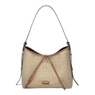 百丽包包女款复古海鸥老花hobo包单肩斜挎包大容量托特包X7326DX5