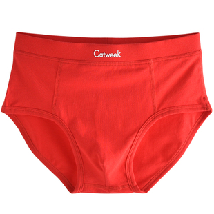 抗菌100%棉裆本命年男童内裤三角裤红色中大童12岁青少年短裤衩