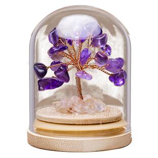 天然水晶碎石发财树摇钱树摆件景观瓶轻奢高档客厅装饰品桌面摆件