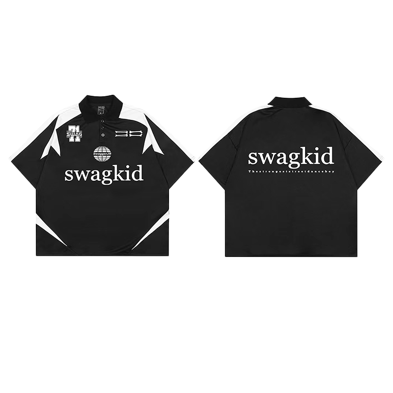 SWAGGERJR儿童街舞潮服hiphop套装秋季少儿炸街嘻哈POLO衫演出服