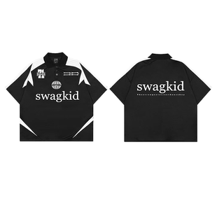 SWAGGERJR儿童街舞潮服hiphop套装秋季少儿炸街嘻哈POLO衫演出服