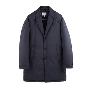 绅士的冬季 高蓬松保暖白鹅绒男士西装领中长款羽绒服外套 DAD294