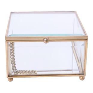 简约玻璃首饰收纳盒装饰首饰盒永生花花盒情人节礼盒珠宝展示架