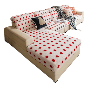 加厚万能沙发笠毛绒弹力沙发套罩防滑坐垫套秋冬季全包靠背单套垫