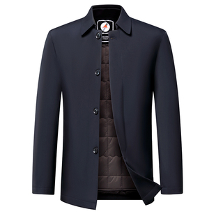 老爷车新款秋冬中老年男士保暖蚕丝棉商务休闲棉衣羊毛桑蚕丝棉服