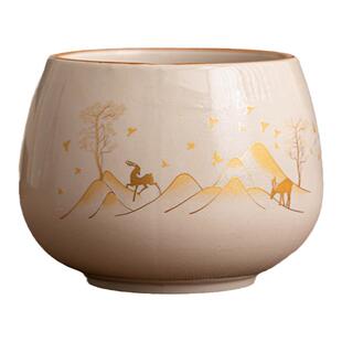 桌面垃圾桶2025新款陶瓷餐桌上垃圾缸盘客厅茶几专用的果皮收纳盒