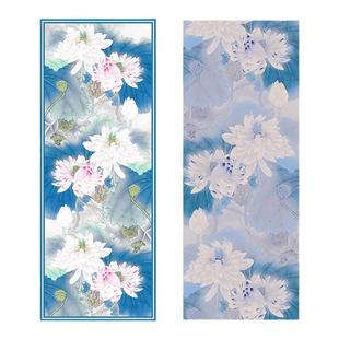 爱奇葩 原创香云纱花萝双面丝巾围巾披肩两用清雅芙蕖旗袍披肩