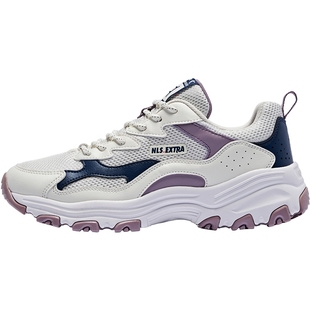 乔丹老爹鞋女冬季皮面防水鞋子加绒保暖运动鞋女鞋厚底增高休闲鞋