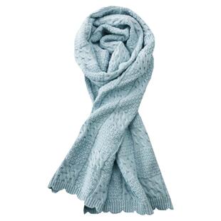 东润莲品牌原创纯棉围巾秋冬加厚保暖围巾男女通用 抗起球 不静电