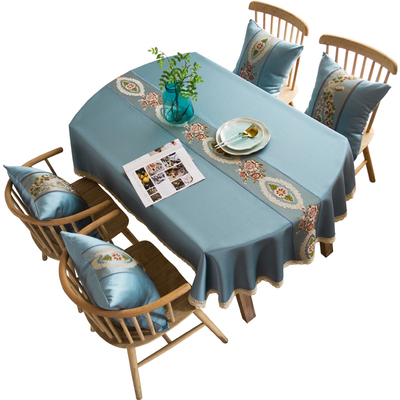 长椭圆简约中国风家用餐桌布