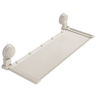 束丰吸盘式厨房置物架免打孔收纳架折叠壁挂备菜调料架太空铝上墙