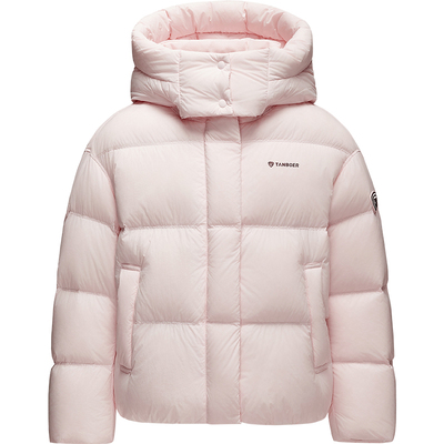 坦博尔2025冬季儿童羽绒服短款女童装加厚保暖耐脏泡芙面包服外套