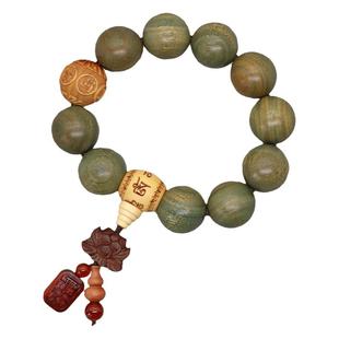 桃木出入平安汽车档位珠挂件绿檀木佛珠车载档把车挂饰车内装饰品