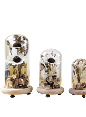 简约现代风样板房仿真玻璃罩摆件