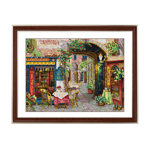 十字绣维罗纳咖啡馆2025新款线绣欧式满绣客厅卧室手工自己绣套件