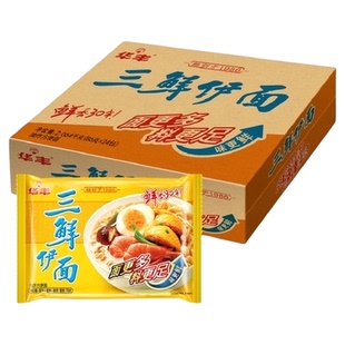 华丰方便面三鲜伊面原味86g*24袋方便面