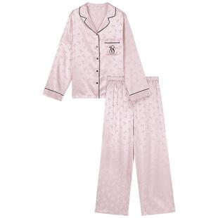 维密明星同款宅度假缎面月光绸家居服套装长袖长裤睡衣马年本命年