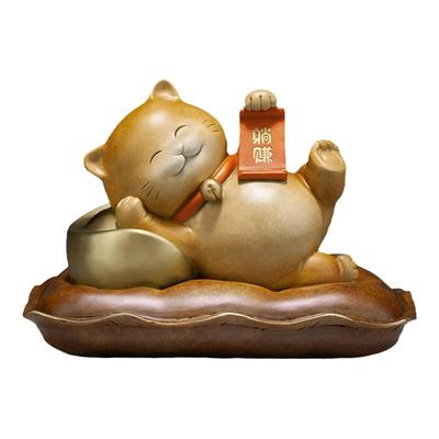铜师傅全铜摆件躺赚招财猫装饰品
