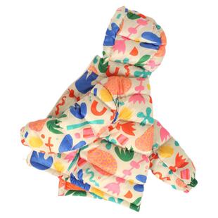 涂鸦印花儿童新国标90白鸭绒羽绒服2025秋冬装女童短款面包服棉袄