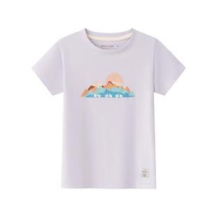 丹麦MINI A TURE童装25夏季新品男女童圆领棉轻薄透气印花T恤短袖