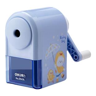 得力手摇卷笔刀小学生转笔刀专用削笔刀自动进铅儿童铅笔削笔器幼儿园女孩卡通手动钻笔刀男孩旋绞刨笔机定制