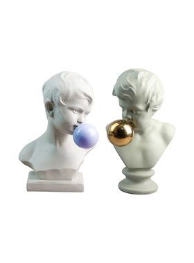 美式风小孩头像几何插花家居装饰