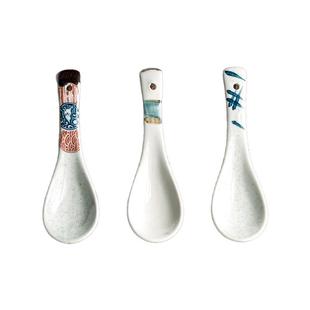 汤勺小勺吃饭专用精致高颜值勺子调羹陶瓷汤匙长柄饭勺家用喝汤勺