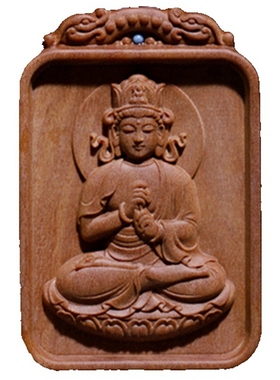 居舍印度老山檀香生肖本命佛吊坠