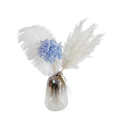 羽毛芦苇干花白色法式家居摆件